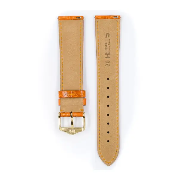 HIRSCH Genuine Croco - Krokodilleder-Uhrenarmband - Orange – Bild 3