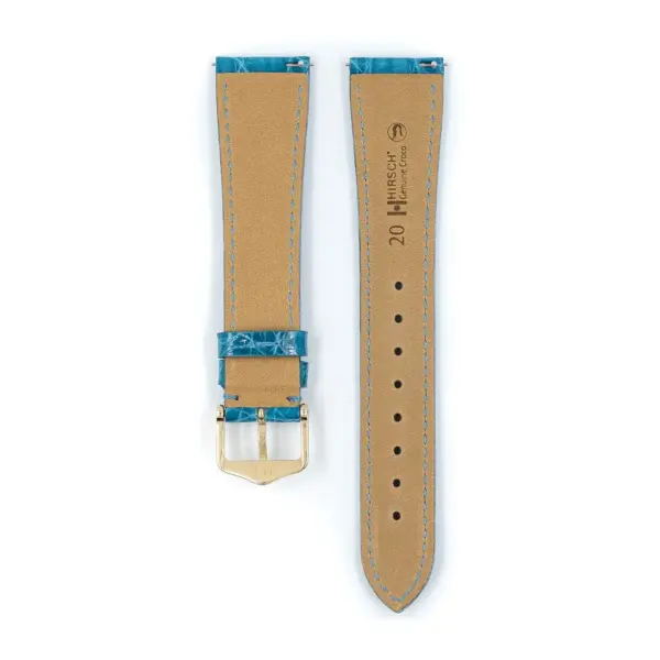 HIRSCH Genuine Croco - Krokodilleder-Uhrenarmband - Türkis – Bild 3