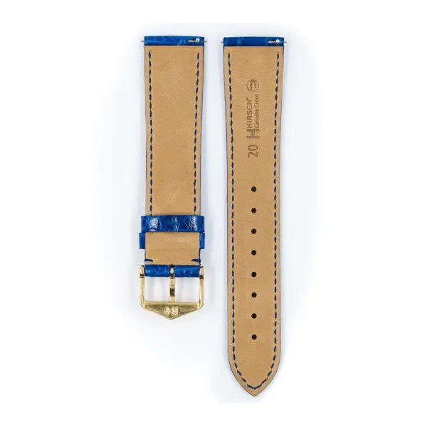 HIRSCH Genuine Croco - Krokodilleder-Uhrenarmband - Royalblau – Bild 3