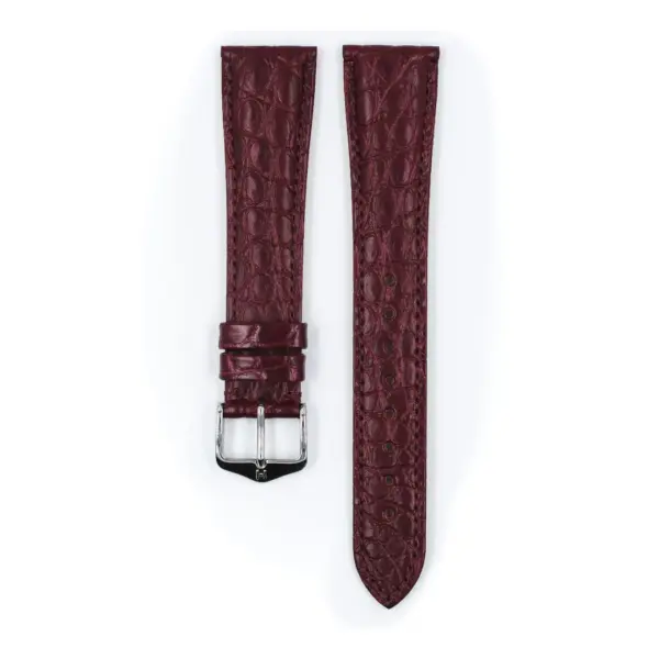 HIRSCH Regent - Alligatorleder-Uhrenarmband - Weinrot – Bild 2