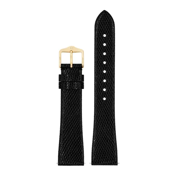 HIRSCH Lizard - Uhrenarmband aus Eidechsenleder - Schwarz glänzend – Bild 2