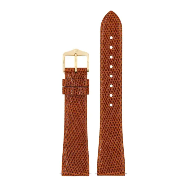 HIRSCH Lizard - Uhrenarmband aus Eidechsenleder - Goldbraun glänzend – Bild 2