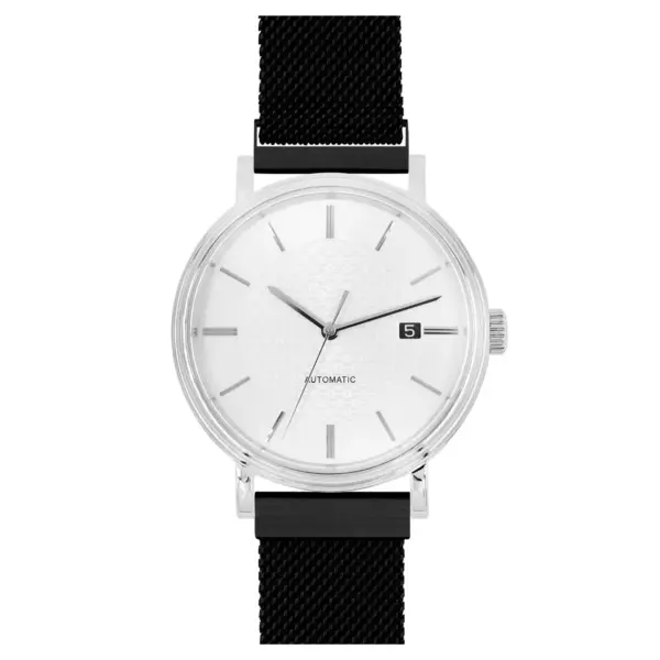 HIRSCH Milanaise - Mesh Uhrenarmband mit magnetischer Schließe - Schwarz – Bild 3