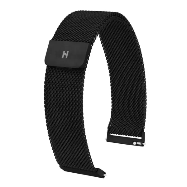 HIRSCH Milanaise - Mesh Uhrenarmband mit magnetischer Schließe - Schwarz