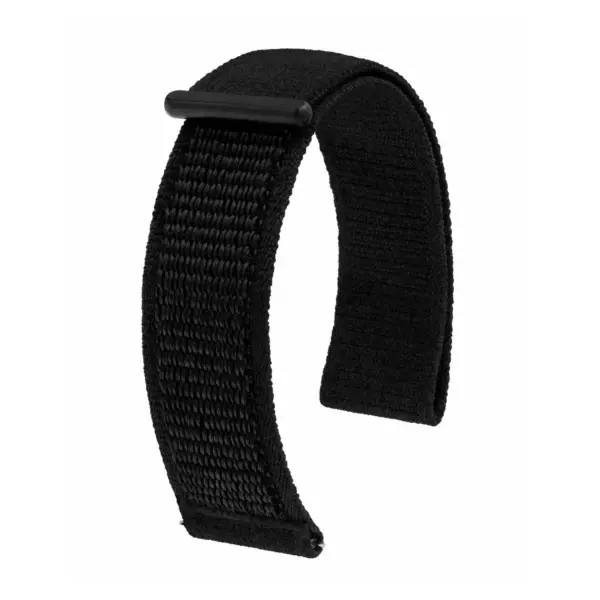 HIRSCH Vocem - Uhrenarmband mit Klettverschluss - Schwarz