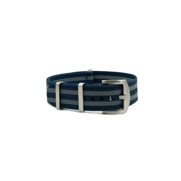 WB Original Ribbed Nylon Watch Strap - Blue:Grey