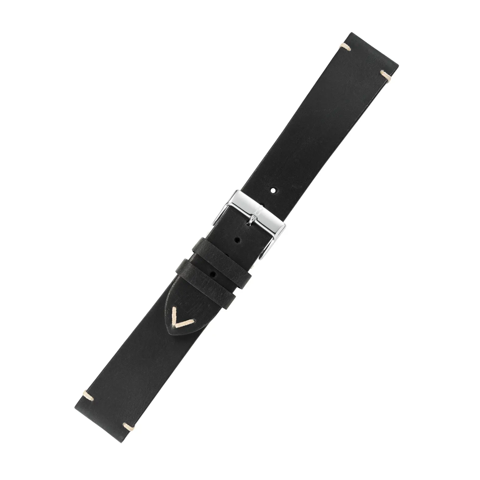 Barington Vintage Leder Uhrenarmband (635) - Schwarz – Bild 2