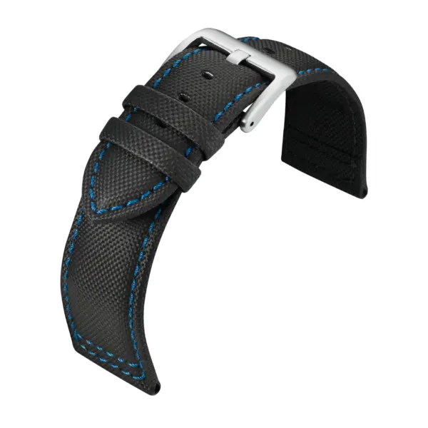 Eulit Regatta - Uhrenarmband in Segeltuch-Optik (232) - Schwarz/Blau