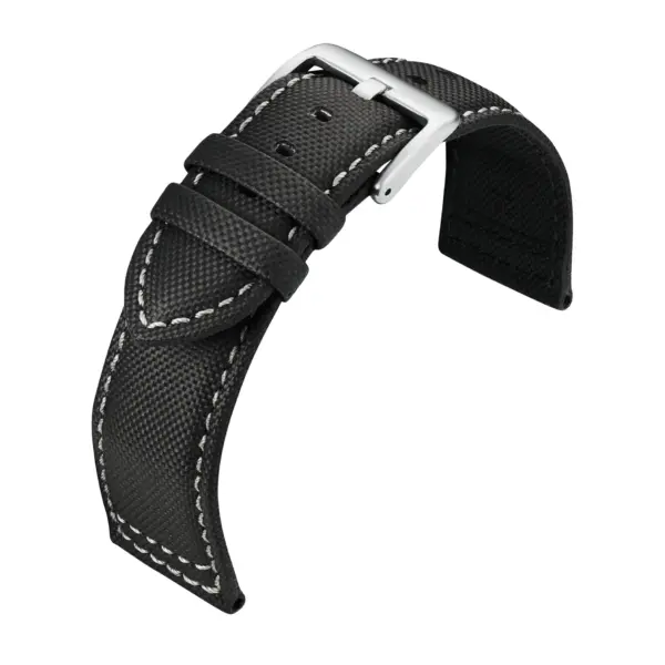 Eulit Regatta - Uhrenarmband in Segeltuch-Optik (232) - Schwarz/Grau