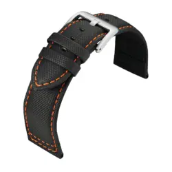 Eulit Regatta - Uhrenarmband in Segeltuch-Optik (232) - Schwarz/Orange
