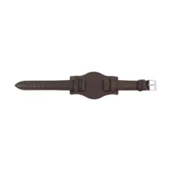Pebro Leder-Uhrenarmband mit Unterlage (728) - Dunkelbraun
