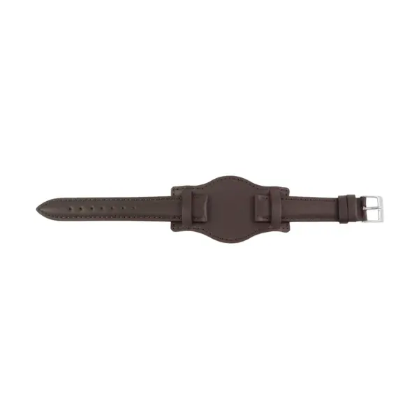 Pebro Leder-Uhrenarmband mit Unterlage (728) - Dunkelbraun