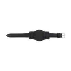 Pebro Leder-Uhrenarmband mit Unterlage (729) - Schwarz