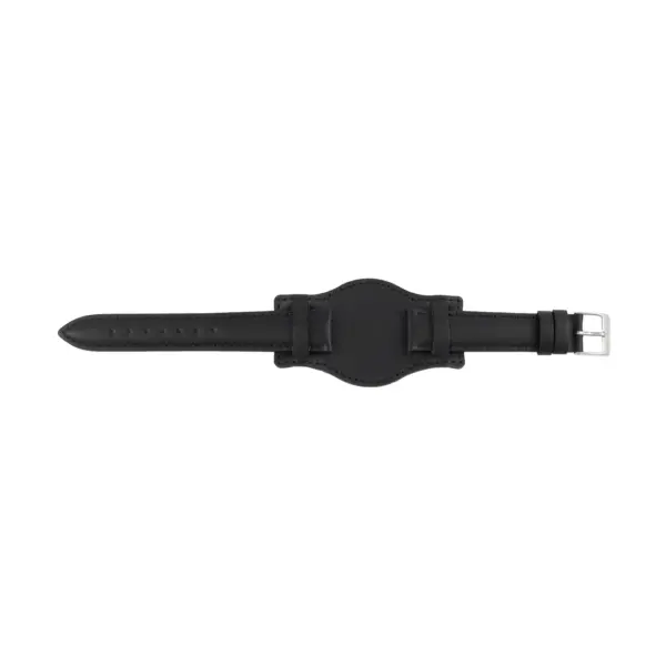 Pebro Leder-Uhrenarmband mit Unterlage (729) - Schwarz