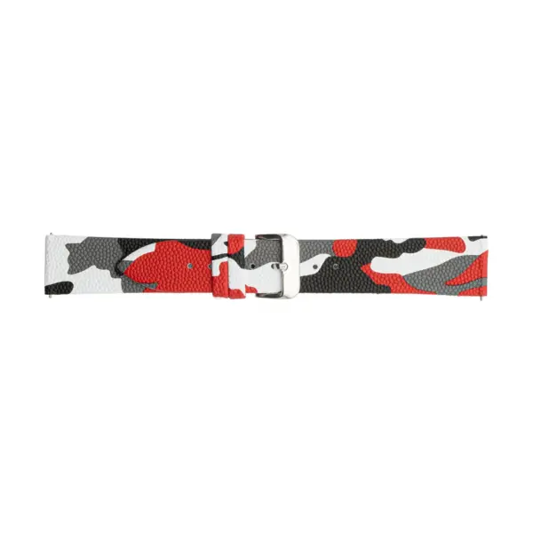 Pebro Camouflage Kunstleder Uhrenarmband (2023) - Rot