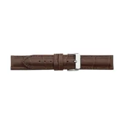 Pebro Leder-Uhrenarmband mit Krokoprägung (156) - Dunkelbraun