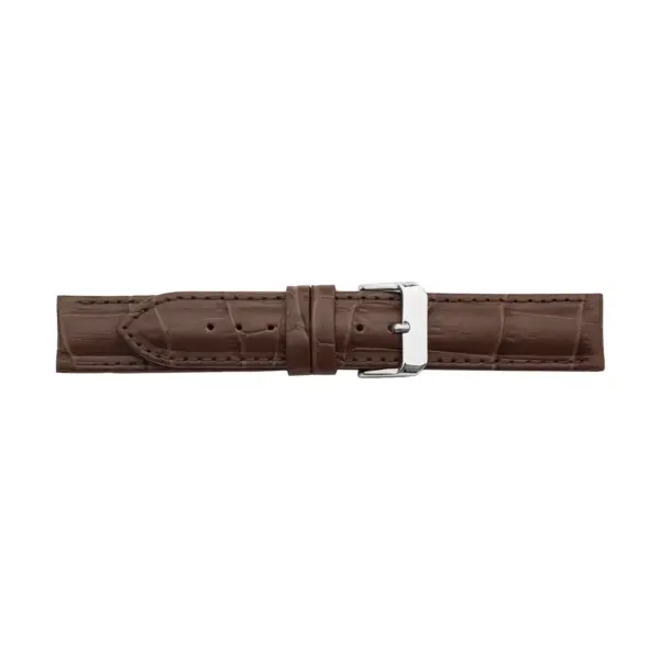 Pebro Leder-Uhrenarmband mit Krokoprägung (156) - Dunkelbraun