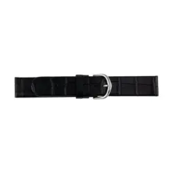 Pebro Leder-Uhrenarmband mit Krokoprägung (222) - Schwarz