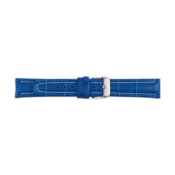 Pebro Leder-Uhrenarmband mit Krokoprägung (230) - Blau