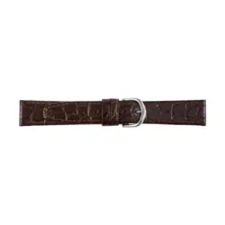 Pebro Leder-Uhrenarmband mit Krokoprägung (531) - Dunkelbraun