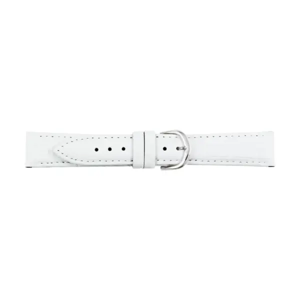 Pebro Leder-Uhrenarmband mit Krokoprägung (737) - Weiß