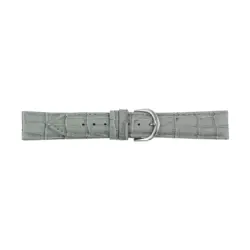 Pebro Leder-Uhrenarmband mit Krokoprägung (781) - Grau