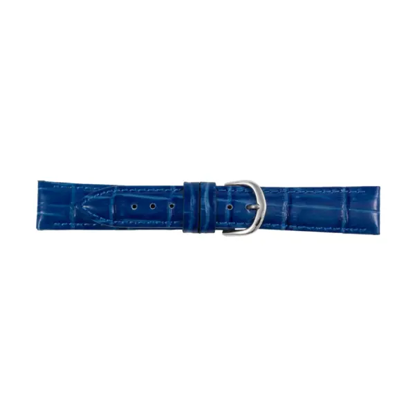 Pebro Leder-Uhrenarmband mit Krokoprägung (785) - Blau