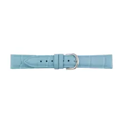Pebro Leder-Uhrenarmband mit Krokoprägung (790) - Hellblau