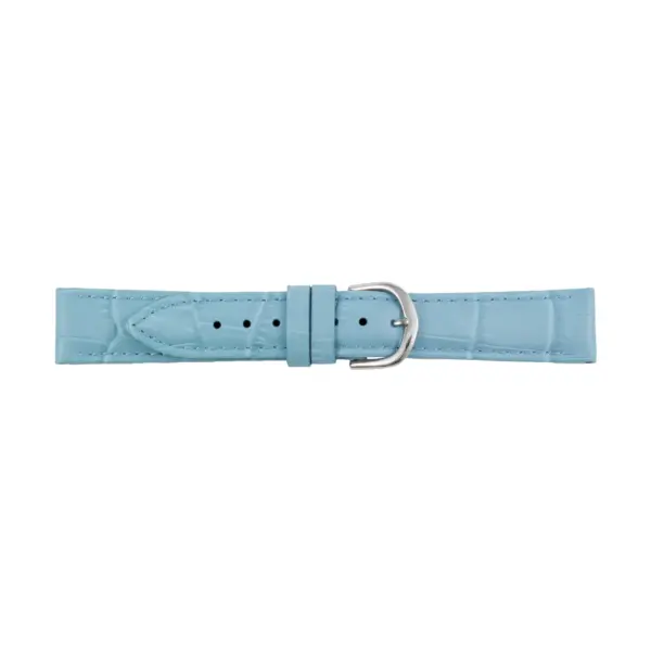 Pebro Leder-Uhrenarmband mit Krokoprägung (790) - Hellblau