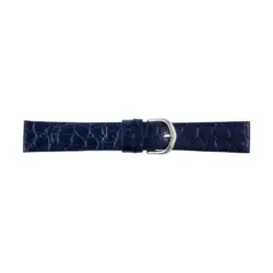 Pebro Leder-Uhrenarmband mit Krokoprägung (799) - Dunkelblau