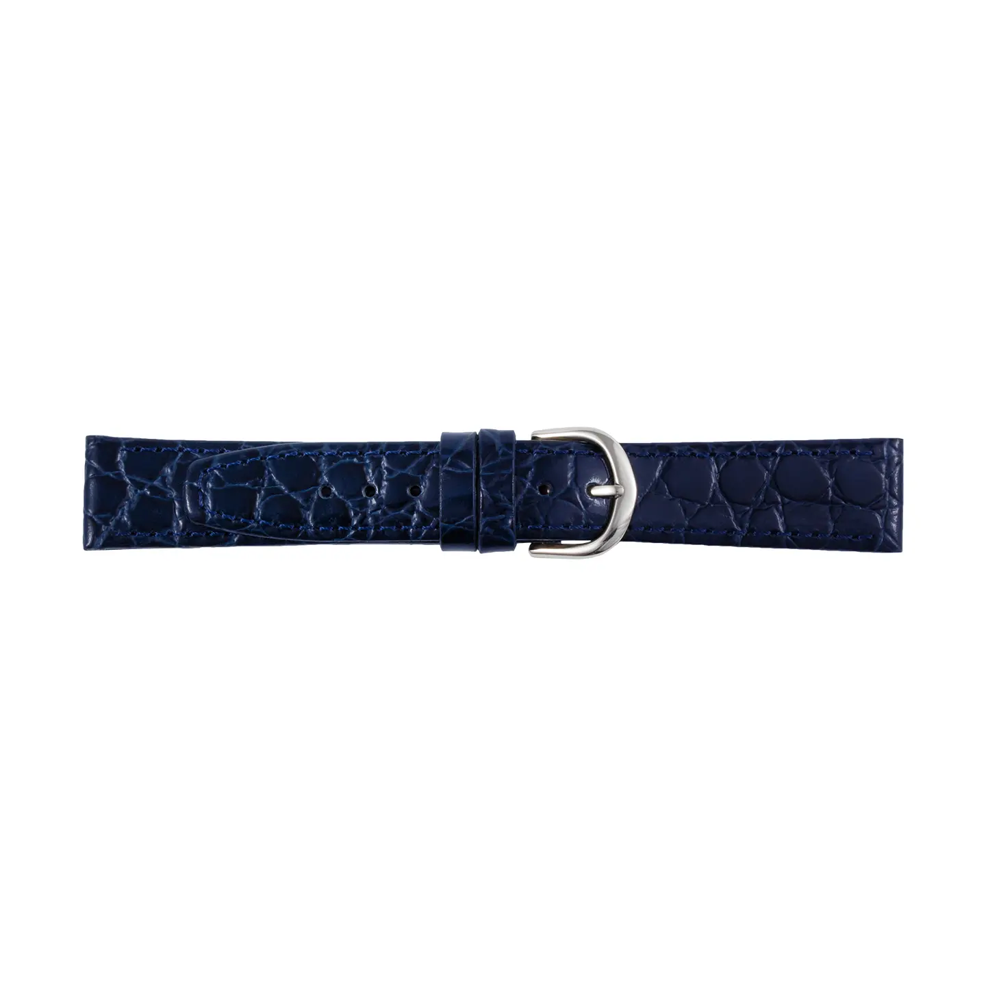 Pebro Leder-Uhrenarmband mit Krokoprägung (799) - Dunkelblau