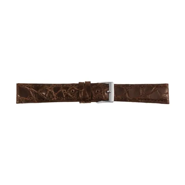 Pebro Uhrenarmband aus Krokodilleder (081) - Dunkelbraun