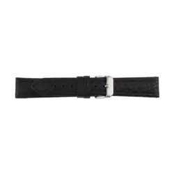 Pebro Leder-Uhrenarmband mit Elefantenprägung (219) - Schwarz