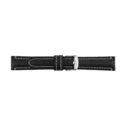 Pebro Leder-Uhrenarmband mit Elefantenprägung (249) - Schwarz