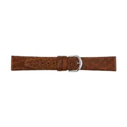 Pebro Leder-Uhrenarmband mit Elefantenprägung (503) - Braun