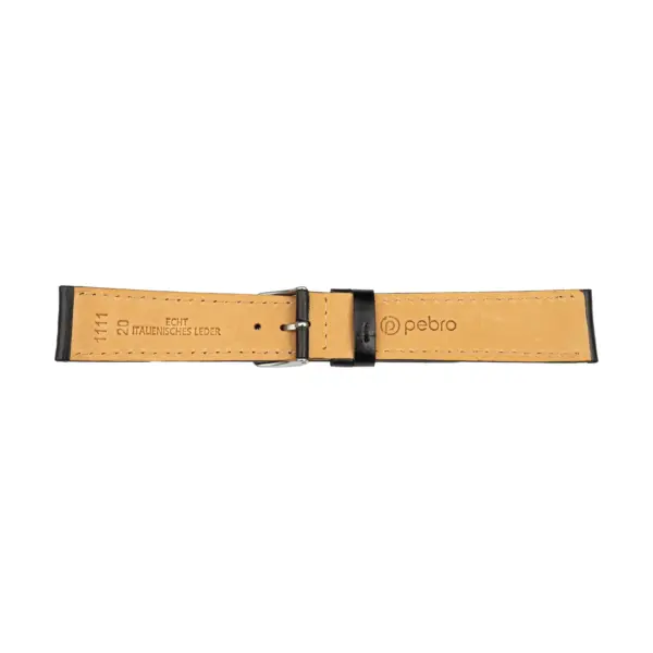 Pebro Uhrenarmband aus italienischem Leder (1111) - Schwarz – Bild 2