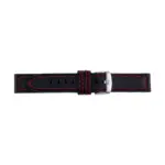 Pebro Leather Watch Strap (797) - Black/Red