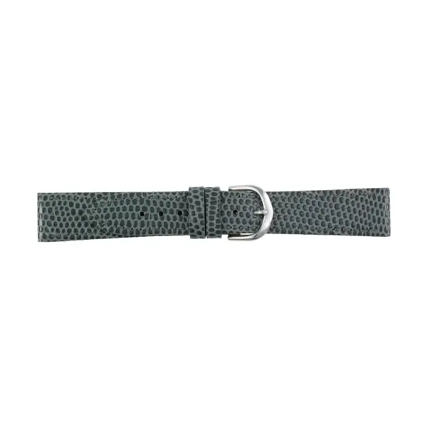 Pebro Leder-Uhrenarmband mit Eidechsenprägung (063) - Grau