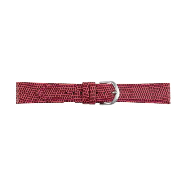 Pebro Leder-Uhrenarmband mit Eidechsenprägung (097) - Beere