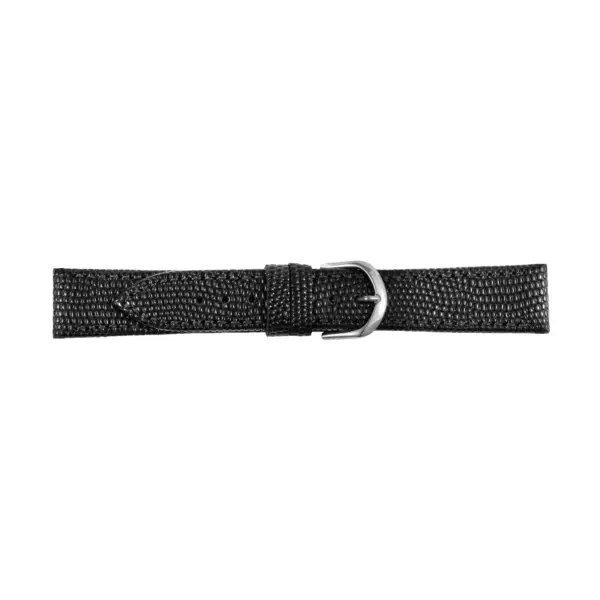 Pebro Leder-Uhrenarmband mit Eidechsenprägung (101) - Schwarz