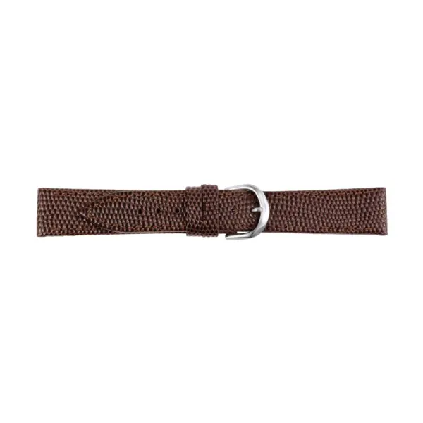 Pebro Leder-Uhrenarmband mit Eidechsenprägung (103) - Dunkelbraun