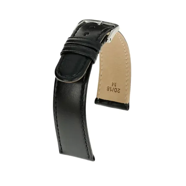 RIOS1931 Arizona - Uhrenarmband aus Sattelleder (46) - Schwarz