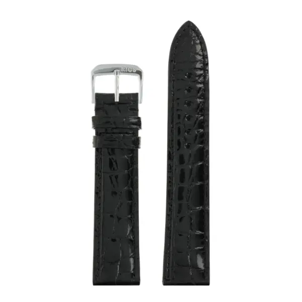 RIOS1931 Brilliant - Uhrenarmband aus Alligatorenleder (245) - Schwarz – Bild 2