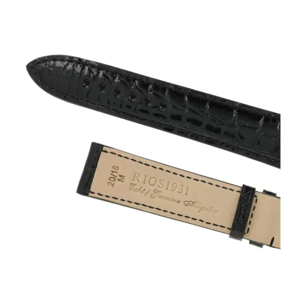 RIOS1931 Brilliant - Uhrenarmband aus Alligatorenleder (245) - Schwarz – Bild 4