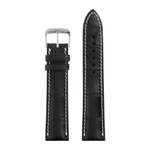 RIOS1931 Connoisseur - Uhrenarmband aus Alligatorenleder (256) - Schwarz – Bild 2