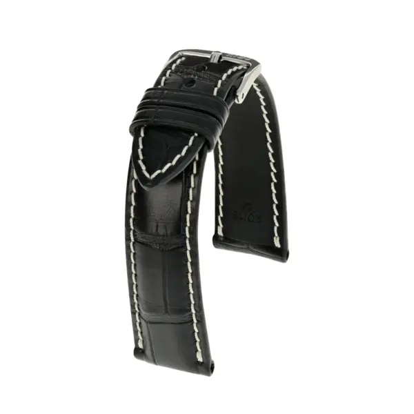 RIOS1931 Connoisseur - Uhrenarmband aus Alligatorenleder (256) - Schwarz