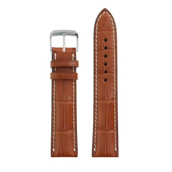 RIOS1931 Connoisseur - Uhrenarmband aus Alligatorenleder (256) - Cognac – Bild 2