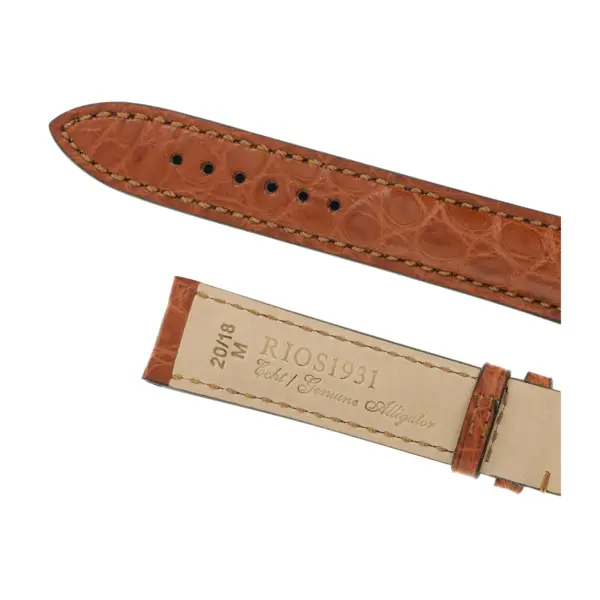 RIOS1931 Imperial - Uhrenarmband aus Alligatorenleder (248) - Cognac – Bild 4