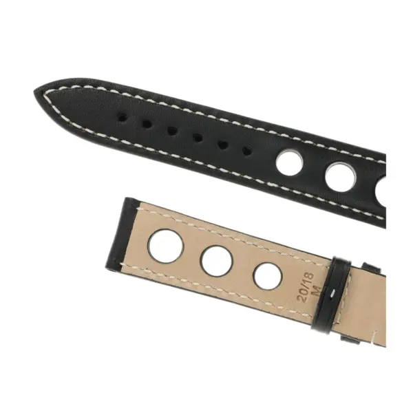 RIOS1931 Kaluga - Uhrenarmband aus Juchtenleder (205) - Schwarz – Bild 4