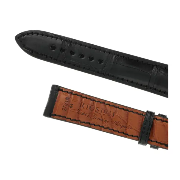 RIOS1931 Monarch - Uhrenarmband aus Alligatorenleder (266) - Schwarz – Bild 4